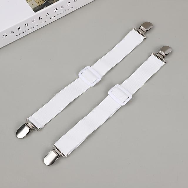 TEMU 8pcs Sopito Adjustable Elastic Sheet Straps - Heavy Duty Clips, Attaches To Mattresses & Bedding, Durable Nylon With Black Straps & White Clips, Hand Wash Only, Mattress Pads For Bedding