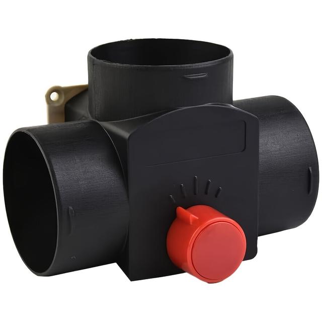 TEMU 75mm Valve Flap Adjustable Air Heater Vent Ducting T Branch Splitter Exhaust Pipe Joiner Connector For Vehicles Like Cars, Trucks, And Campers, In Black Color.