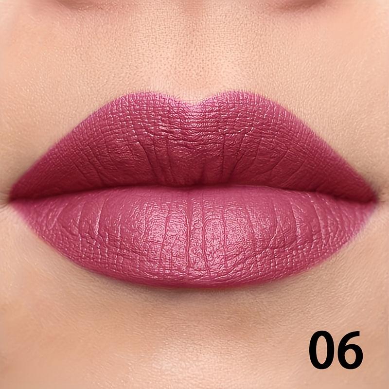 TEMU Single Pudaier Matte Lip Liner Pencil - Durable, Plant-based Squalene, Water-resistant, Non-sticky, Hydrating Lip Contour Suitable For Types