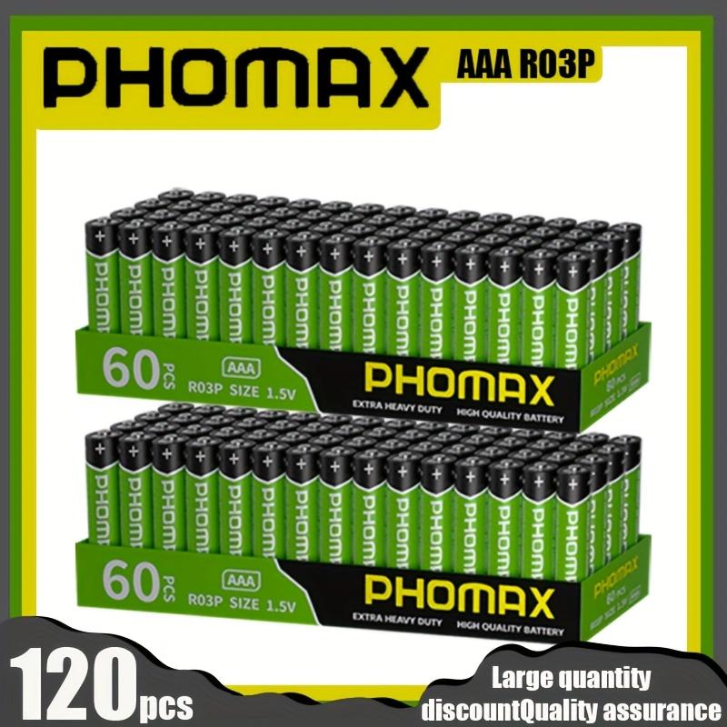 TEMU PHOMAX R03P Pile AAA , Utilisable pour Divers Appareils Courants du , que Lampes de Bureau, Lampes Torches, Télécommandes, Colorées, etc