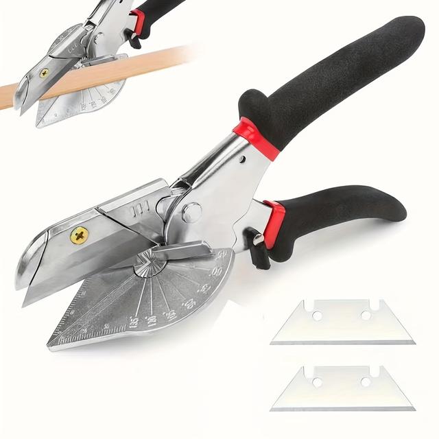 TEMU Handheld Miter Shears With Replaceable Blade - Adjustable Angle 45°-135° Multifunctional Shears For Angular Cutting Of Moulding, Trim, Pvc, Plastic - Heavy-duty For, Carpentry & (no Assembly)