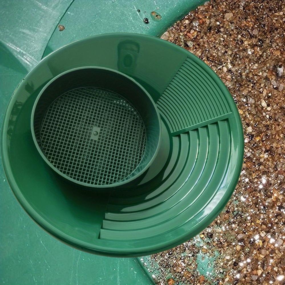 TEMU 14-inch Mesh Golden Panning Pan - Green, Easy-to-use Mining Tool For Golden Prospecting