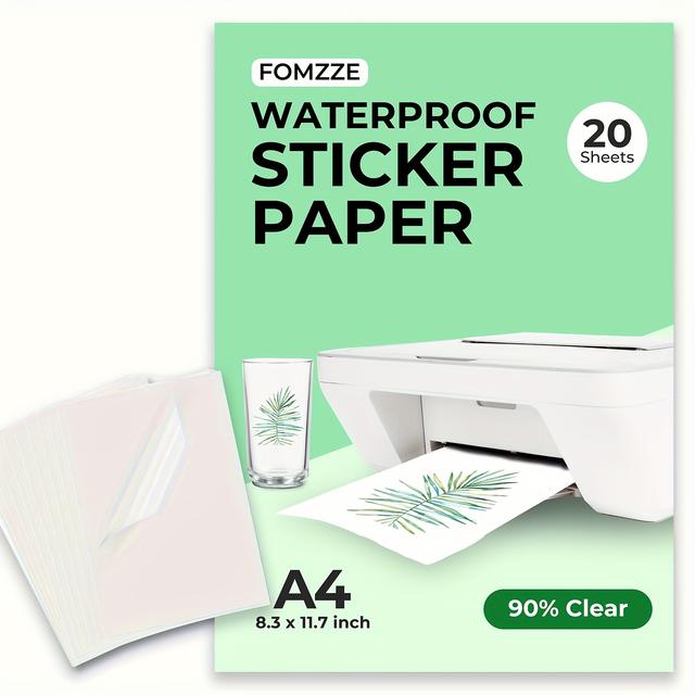 TEMU Transparent Glossy Sticker Paper, 90% Clear And, Suitable For Both Inkjet And Laser Printers, Measuring 8..7 Inches