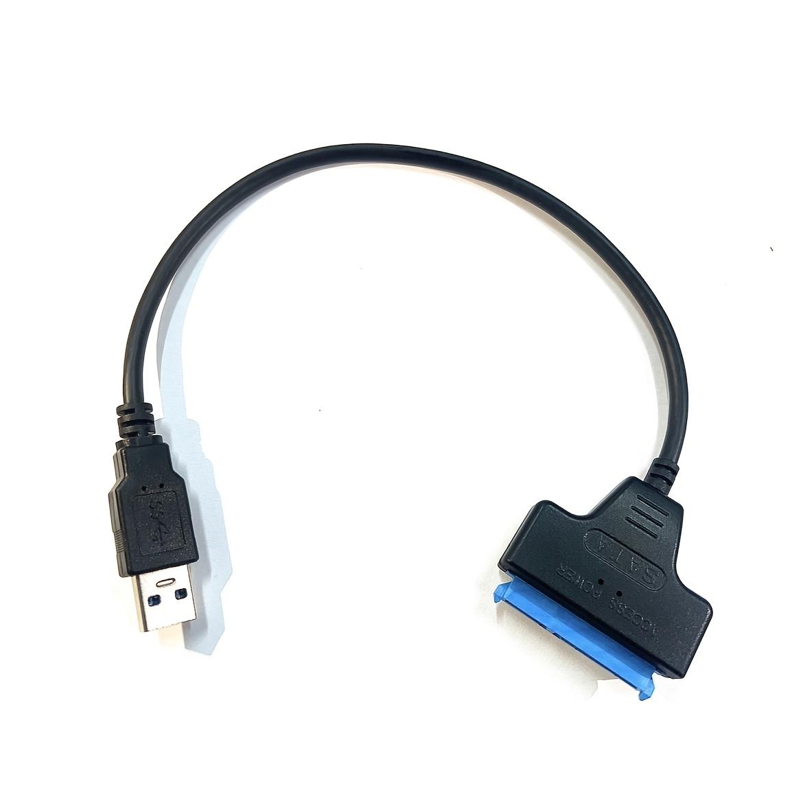 TEMU Sata To Usb 3.0 Cable, Usb 3.0 To Sata Adapter, Compatible With 2.5 Inch Sata Iii Hdd Ssd Hard Drive, 0.5ft, Black External Hard Drive Converter, For Data Transmission