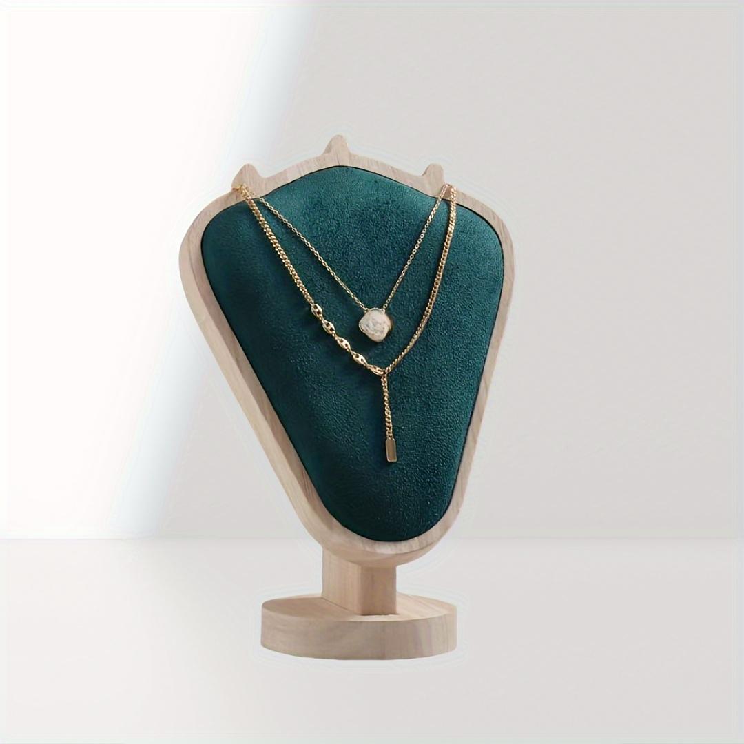 TEMU 1pc High-end Walnut Color Necklace Portrait Display Stand Display Jewelry Pendant Model Neck Jewelry Display Props, Jewelry Towers