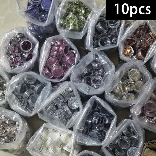 TEMU 10pcs Of Shiny Sequins For Trendy Nail Art, Featuring Irregular Fine Glitter In Of Colors For Decoration