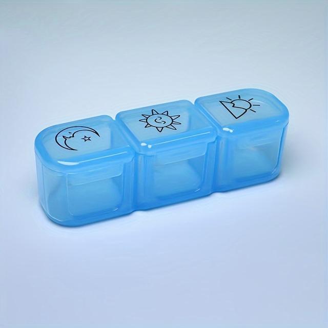 TEMU 3-compartment Pill Organizer For Morning, , Night - Portable Medicine Box With Food-safe Plastic, Options & Transparent Lids - Daily Medication Management For Travel, Work, Home