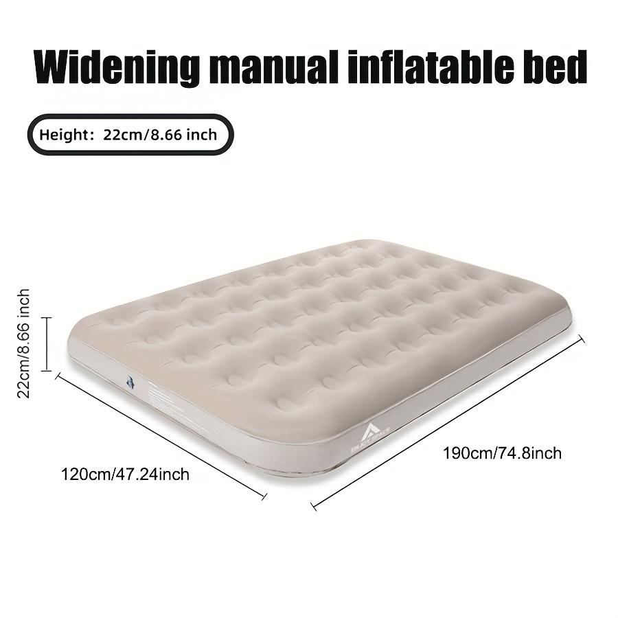 TEMU 1pc Portable Outdoor Tent Camping Single Lightweight Inflatable Bed Sleeping Pad, Standard Soft Inflatable Mattress Used At Home For Floor Nap, Without Pump