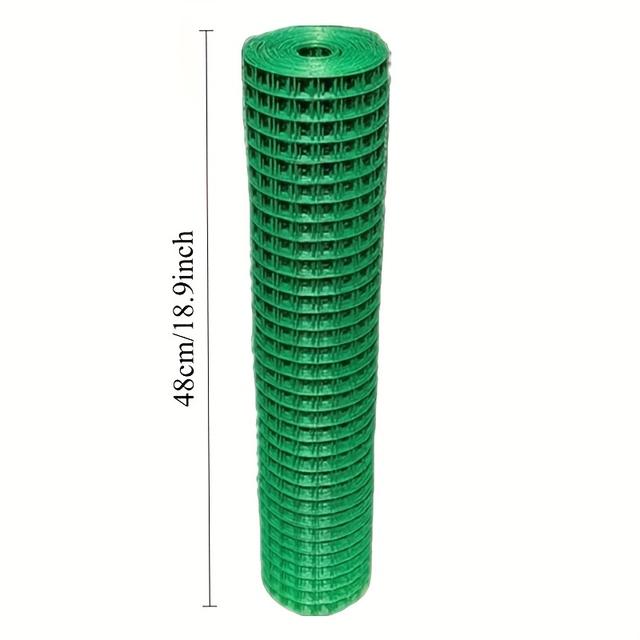 TEMU Heavy-duty Galvanized Wire Mesh Fence - Green Grid Pattern, Ideal For Poultry Coops, Garden Trellis, And Cultured Fish Netting, Protective Mesh Barrier| Structure Design|durable Wire Mesh
