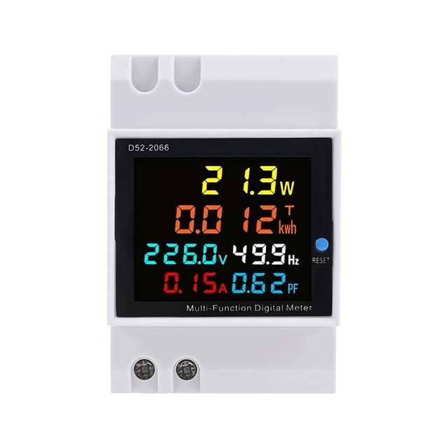 TEMU D52-2066 Single-phase Household -mounted Multifunctional Measuring Meter For Voltage, Current, And Monitoring, With Both Built-in And External Options.