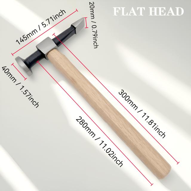 TEMU Marteau de Réparation de Tôle - Outil de Formage et de Réparation Auto - Tête Pointue, Plate et Ronde - Acier Spécial - Outils de Réparation et d'Entretien Automobile