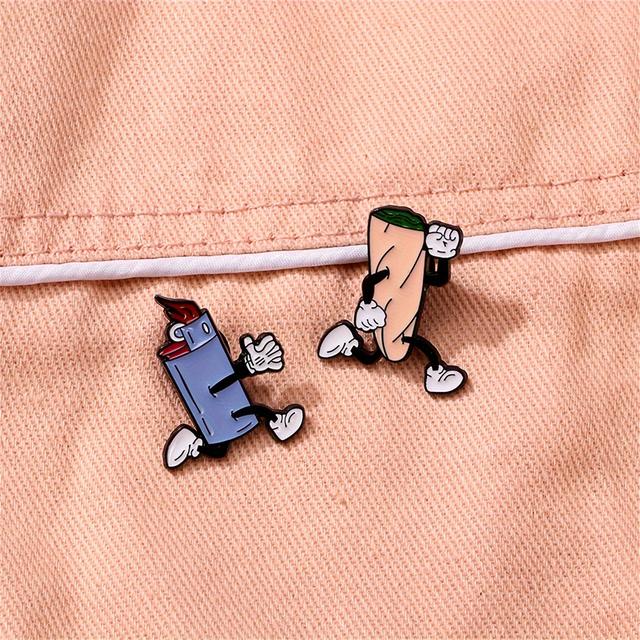 TEMU 2pcs Set French Style Enamel Brooch Pins - Cute Unisex Collar Accessories For Jackets, Bags, Hats | French-themed Pins For , Wearable For Party, Vacation, Everyday Outfits (no Plating)