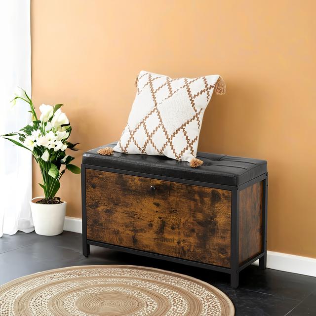 TEMU para Zapatos Acolchado con 2 Filas de Cajones para 6 de Zapatos, Estructura de Acero, Marrón y