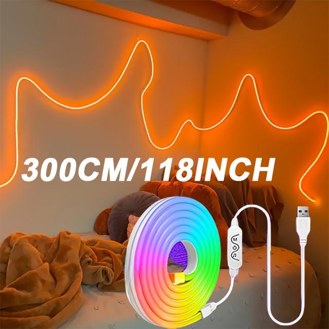 TEMU A Usb Power Supply Neon Light Strip That Colors, Featuring A Switch, Designed For Game Neon Signs, Perfect For Decorating Bedroom Walls And Enhancing Game Room Parties