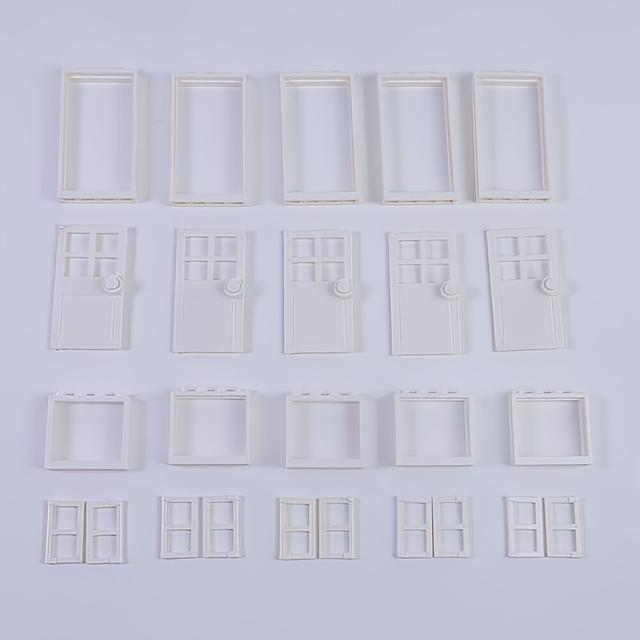 TEMU 25pcs Ideamoc Moc Building Blocks Compatible With City Blocks & Classic Bricks - Windows & Doors Parts (-////) For Diy House Architecture, Assembly, For Decor - Ideal For & For