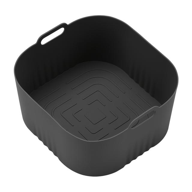 TEMU 1pc Square Air Fryer Basket Liner - Reusable Silicone Pot, Heat-resistant Easy-clean Baking Pan For /fryer Combo, For Air Fryers (model-specific Fit),baking Cup