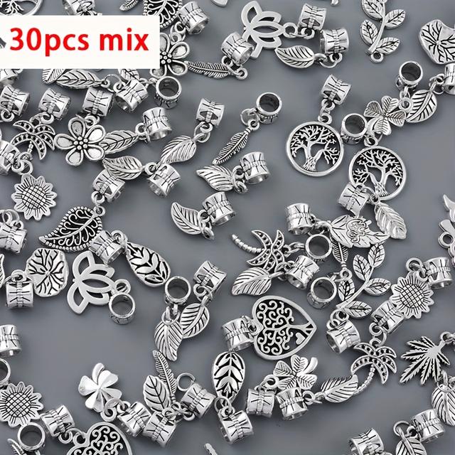 TEMU 30pcs Mixed Tree Amulets - Alloy Pendants For Making, Plant-themed Charms For Necklaces And Bracelets, Intricate Floral & Foliage Designs, Natural Look Accessories, Jewelry Making Supplies