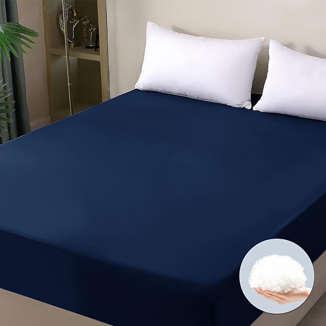TEMU Luxury 2200 Tc Fitted Bed Sheet - Heavy Bed Sheet With Extra-deep Pocket (48cm), Full Bed Sheet For Deep Mattresses, Fit & Durability, Machine Washable