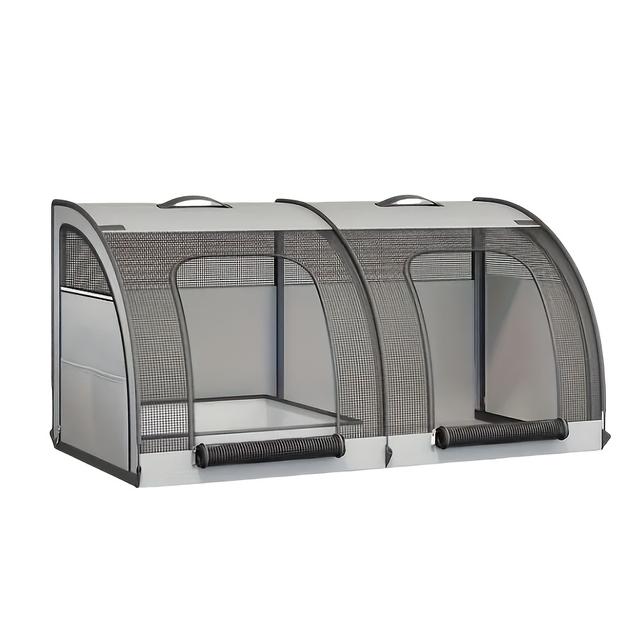 TEMU 1pc Portable Dog Travel Crate With Ventilated Mesh, Ideal For Indoor/outdoor Use, Car Rear Seat And Trunk, Travel | Ventilated Mesh Design | Durable Fabric