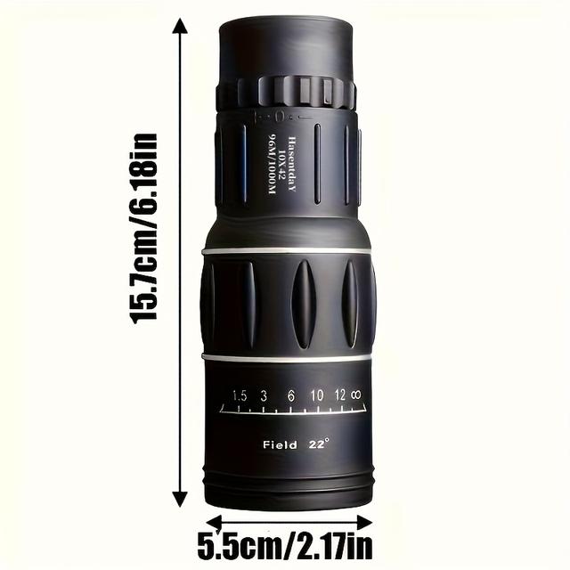 TEMU High-definition Portable Monocular Telescope - Ideal For Travel & Camping, 10x Magnification, 42mm Lens - Perfect Gift For