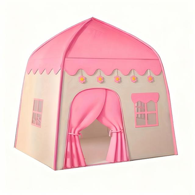 TEMU Tent Indoor Sleeping Baby Castle | Girly Pink Cottage, Soft , Stimulates Imagination, Serves As And Small Castle For Babies, Adds Fun To Indoor Spaces
