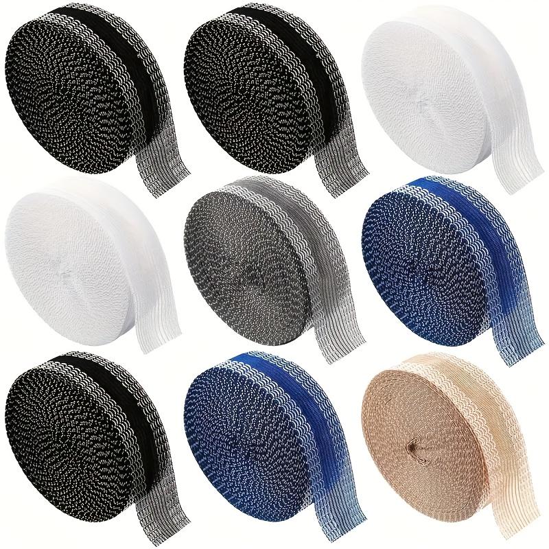 TEMU 9pcs Seamless Hem Tape, Self-adhesive Fabric Patches - Suitable For Pants, Jeans, And Trousers - Easy To Sew , Durable Clothing Repair Strips - In White, Black, Coffee, Gray, Blue