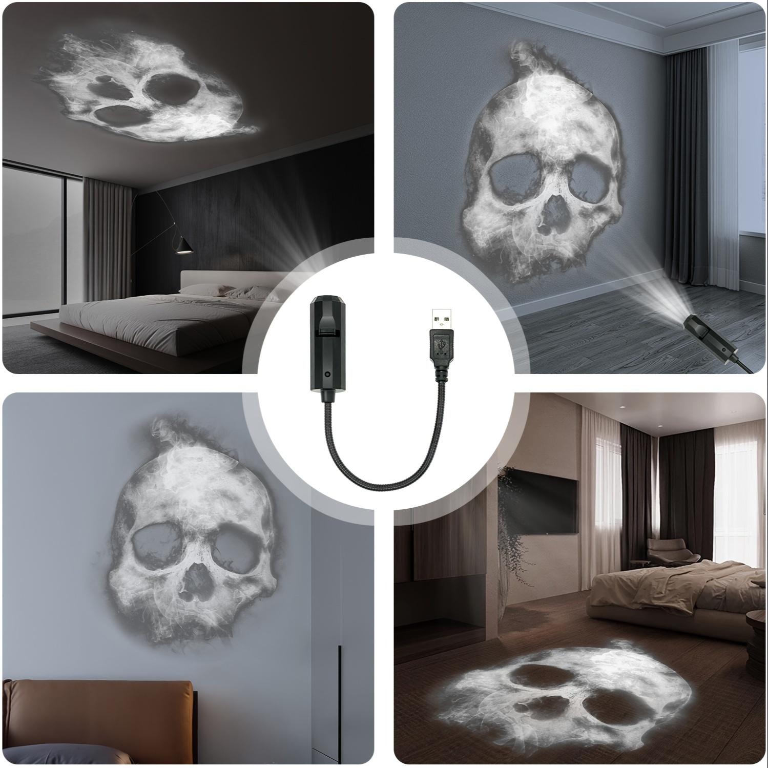 TEMU Rotatable Led Projector Lamp - Adjustable Usb Night Light For Halloween Decor, Bedroom & Living Room Ambiance, Wall & Ceiling Accent, Gift, Home Decoration, Photo Backdrop, Halloween Decorations