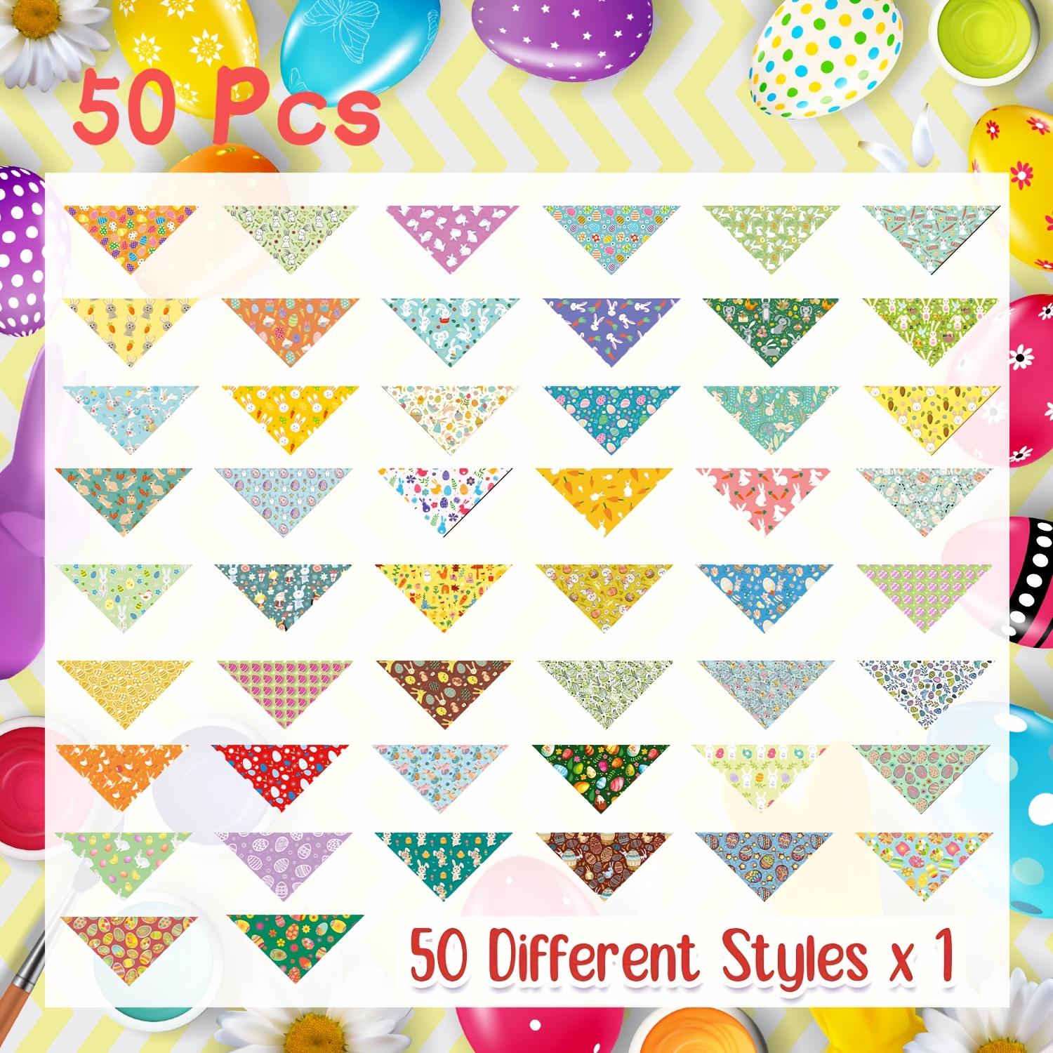 TEMU 50pcs Festive Dog Bandanas - Soft, Adjustable Triangle Scarves For Small To Medium Pets - Easter & , Bandanas For Dogs
