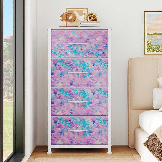 TEMU Dwvo Black Dresser For Bedroom With 4 Drawers, Fabric Storage Tower Chest Of Drawers, Space-saving, , For Living Room, Hallway, Or Entryway