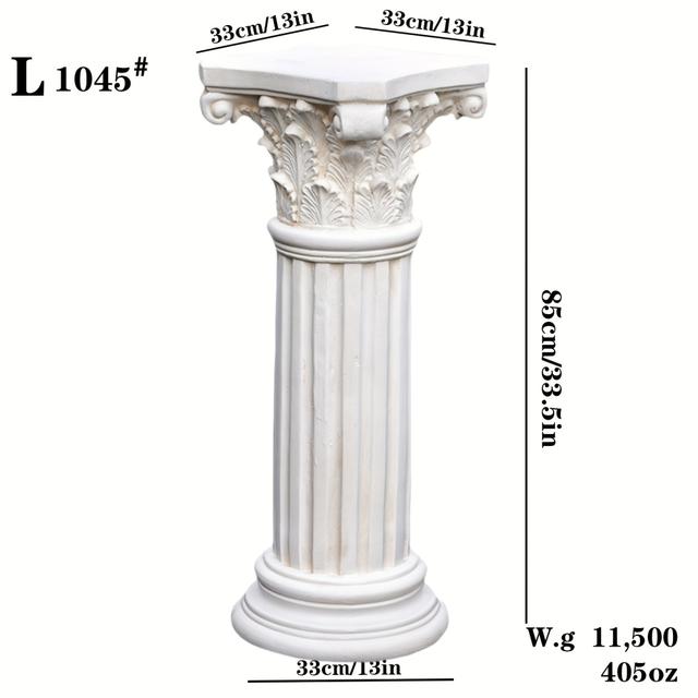 TEMU Bohemian Vintage Römische Säulenpflanzgefäß - Geometrisches Design, Pulverbeschichtete Oberfläche mit Entwässerungsloch für Innen-/Außenbereich - für Vorgarten & Gartendekoration