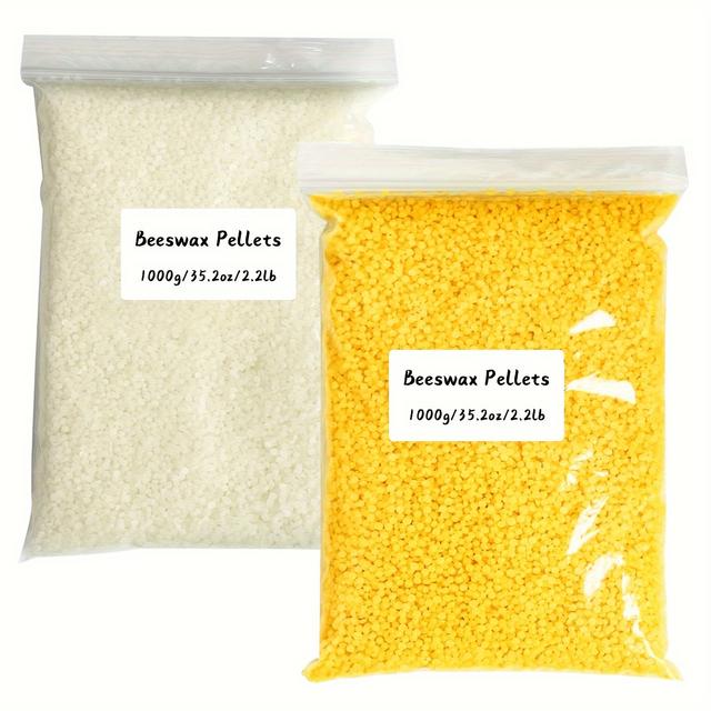 TEMU 2.2 font méhviasz pellet csomagonként - Többször szűzített méhviasz, ideális kézműveskedéshez és gyertya gyártáshoz - Nagyszerű ajándék és lakberendezési kellék készítéséhez (Sárga/Fehér)