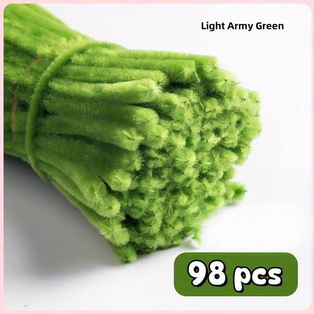 TEMU 98pcs Pipe Cleaners For Crafts, Multi Colored Chenille Stems, Fuzzy Wire, Pipe Cleaners For Crafts, Limpiapipas Manualidades, Art And Craft Supplies.