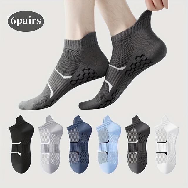 TEMU 6 Pairs Of Men's Athletic Socks, Lightweight And Breathable Short Boat Socks Ideal For Summer Outdoor Activities And Running, Suitable For Women