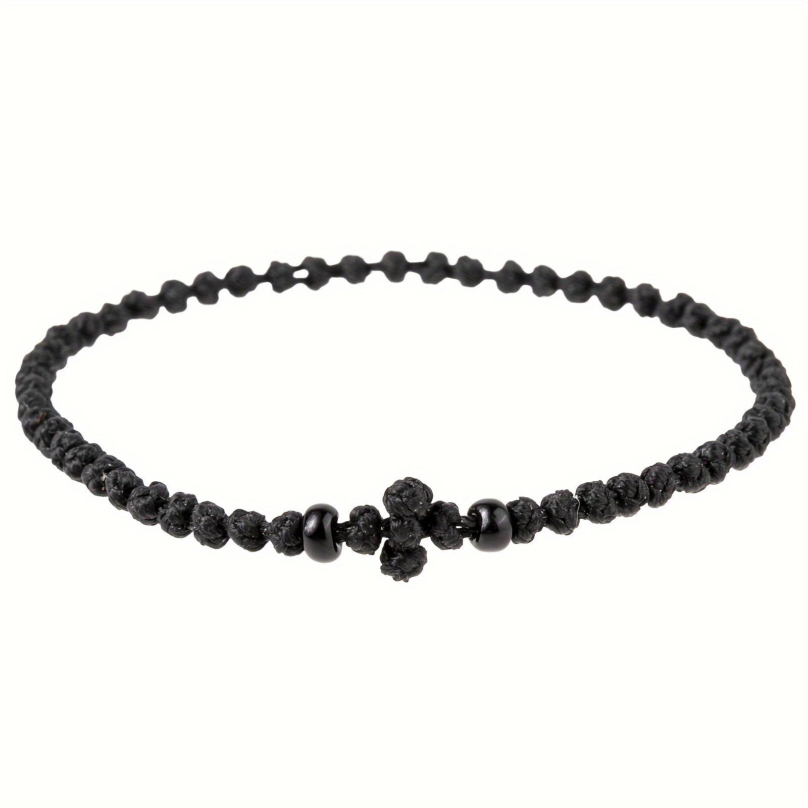 TEMU Handmade Woven Bracelet With Beads, Ethnic Style, , Suitable For Women