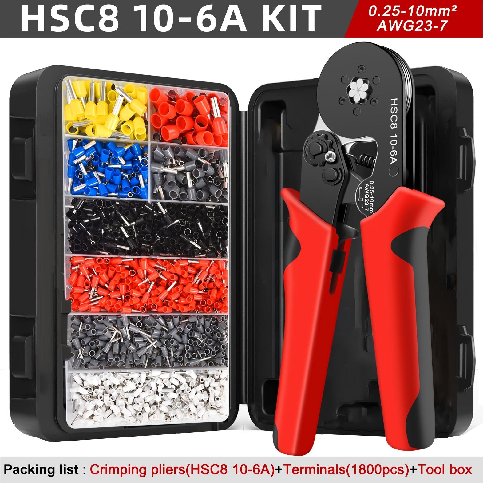 TEMU Hexagonal Ratchet Crimping Tool Set, Tool Box With Hexagonal Crimper Awg23-7 And 1800pcs Connector Terminals