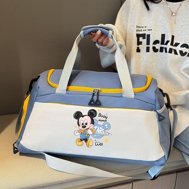 TEMU حقيبة رياضية لشخصين - مصنوعة من البوليستر المتين مع أحزمة قابلة للتعديل، عدة أقسام، وتصميم كرتوني لطيف للجيم والأنشطة الخارجية والسفر، حقيبة رياضية