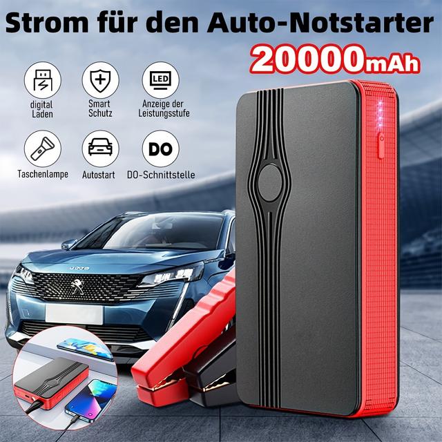 TEMU Car Jump Starter, Portable Jump Box - 20000mah Car Jump Pack For Up To 2.0l Gas And 2.0l Engines, 12v Battery Jump Starter Power Bank Function, Fast Charging, Intelligent Protection