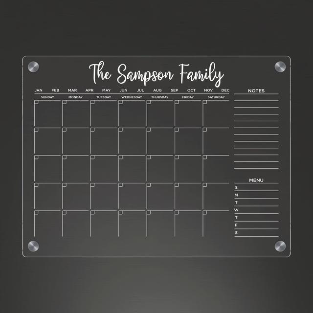 TEMU Custom Acrylic Refrigerator Calendar - Wall Hanging Planning Chart, , Family Schedule Organizer For Meal Prep & Reminders