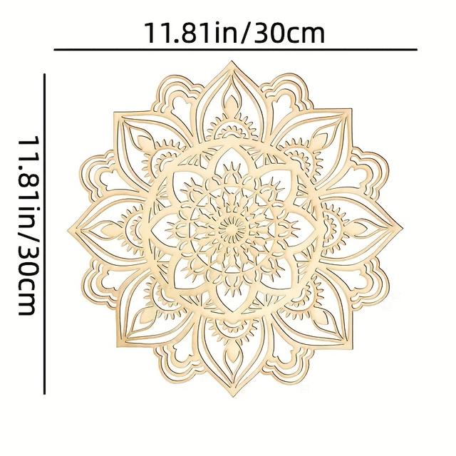 TEMU 1 Stück Boho-Stil-Metall-Mandala-Wandkunst, Dekoration mit Liebe-Thema in marokkanischem Stil, ethnische Bohemian-Living-Room-Dekoration, kein erforderlich, Federnlos