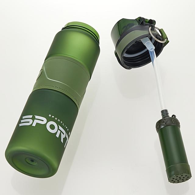 TEMU Portable Outdoor Water Purifier With Built-in Filter System - For Hiking, Camping, And Travel, Direct Drinking From Rivers & Lakes, Durable Water Bottle