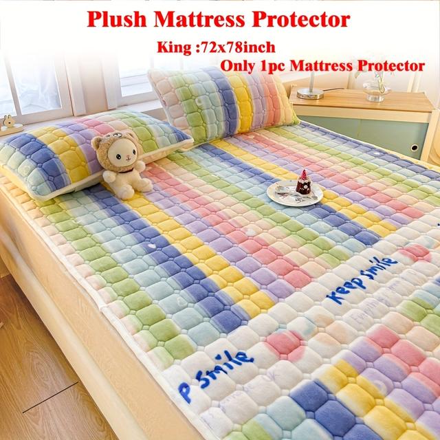 TEMU Print Mattress Cover Quilted Mattress Protector With Hightly Elastic Bands In The Mattress Protector