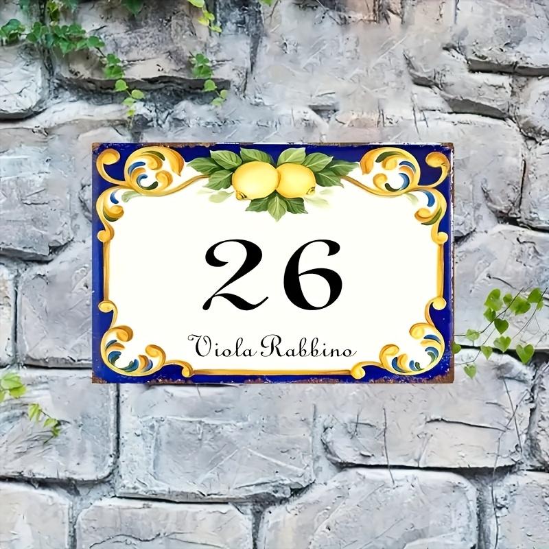 TEMU Customizable Vintage Acrylic Door Signs With Personalized Lemon Floral Designs, Suitable For Home And Office Decor, As Well As Outdoor Address Markers