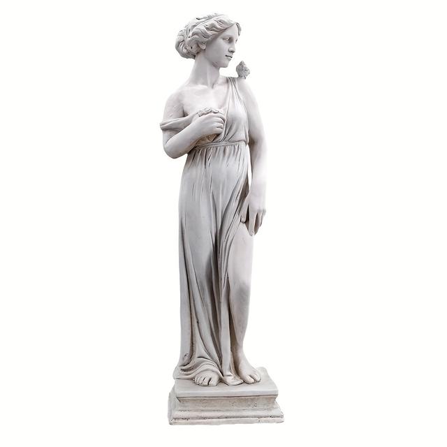 TEMU 1pc Outdoor Sculpture Depicting A Nymph, Greek Mythology, Designed In A For Garden, Patio, Yard, Or Porch Decoration, Ivory Color