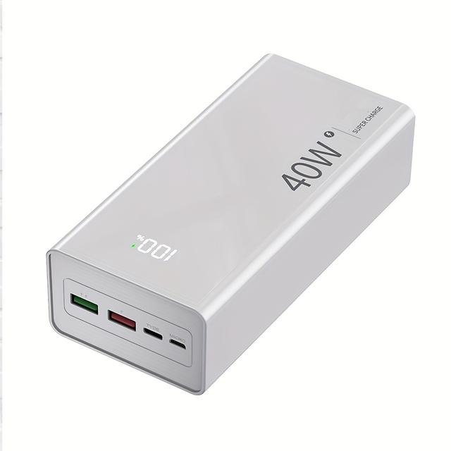 TEMU Digital Display Fast Charging Power Bank 30000mah 40w - High Capacity Portable Charger Power Bank, Output Interface: Micro Usb, Type C, Double Usb, Universal, Micro Usb For Universal Mobile Phone