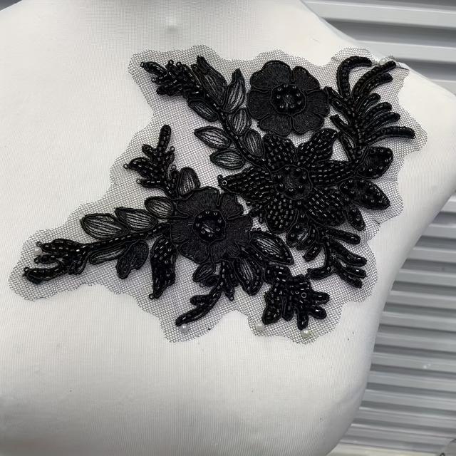 TEMU Besticktes Hochzeitskleid mit Perlen- Pailletten-Accessoires