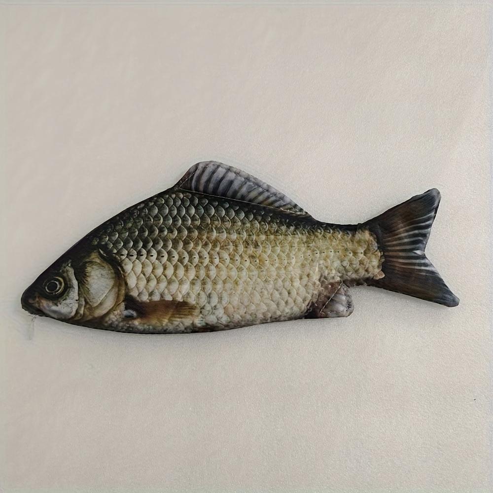 TEMU 1pc Realistic Carp Fish Pencil Case & Pen Bag - Fish-shaped Makeup Pouch With Zipper, Multipurpose For School/office, Cute Pencil Holder Gift For,,