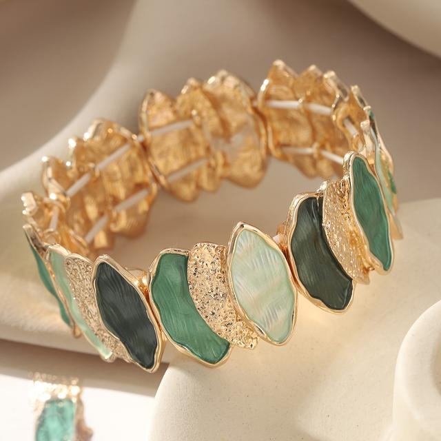 TEMU Uma pulseira de liga de com um design geométrico irregular minimalista, acessório de joalharia moderno para mulheres, perfeito para da Mãe ou presentes de aniversário