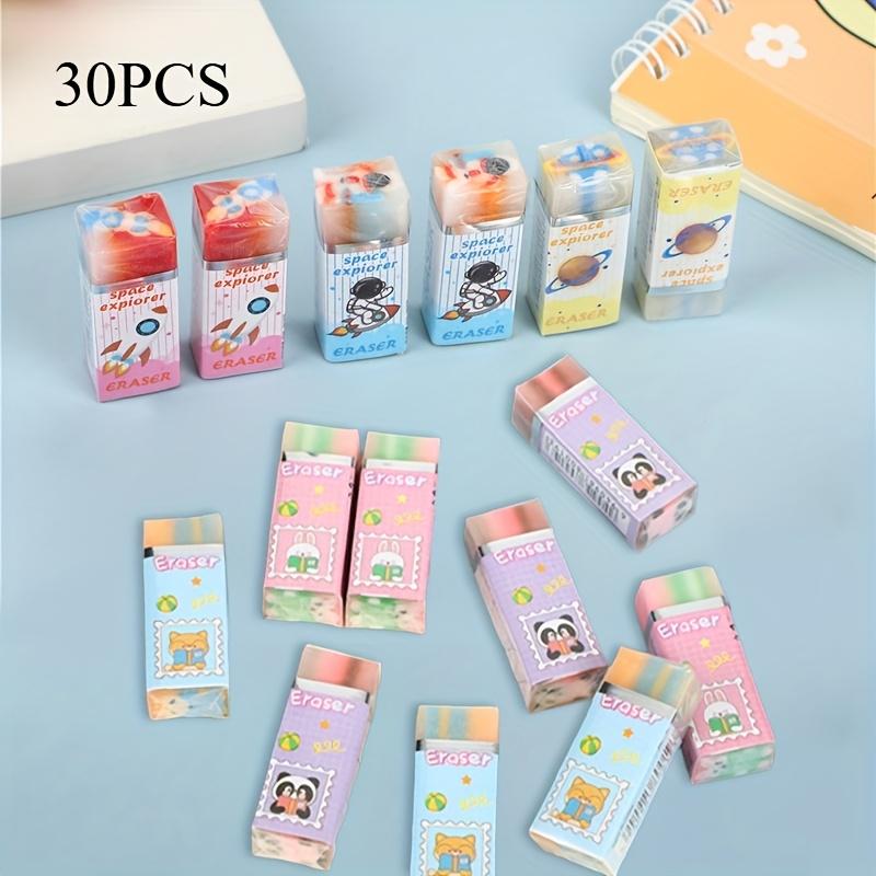 TEMU 30pcs Random Creative Erasers - Erases , Minimal Residue, Soft Texture, Resistant To Breaking. Ideal For Drawing And Cutting, Sandwich-style Erasers For Stationery, Suitable For Art Use