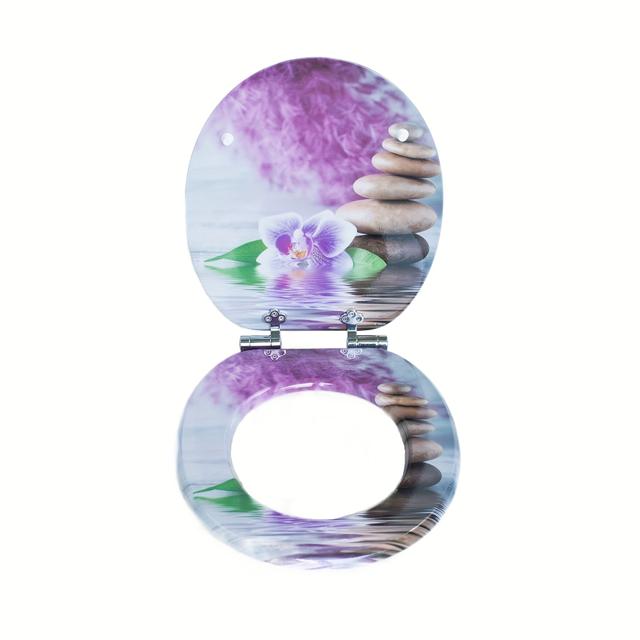 TEMU Siège de WC à abaissement automatique, âme en bois MDF, charnière à fermeture douce