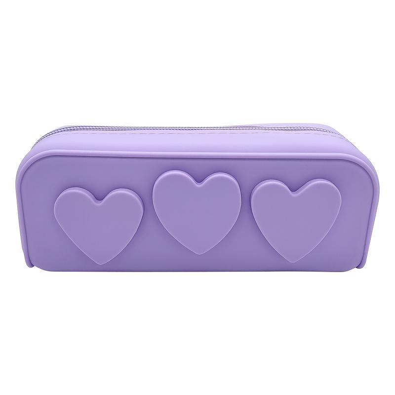 TEMU Heart-shaped Storage Bag Silicone Makeup Bag Beauty Organizer Outdoor Carry-on Bag